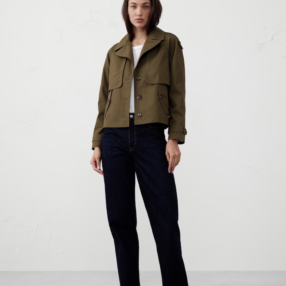 NWT Cropped Trench Jacket